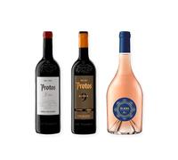 vino tinto Ribera del Duero Protos 3er Año, Protos 9 Meses y Elalba de Emilio Moro pack de 3 botellas 75 cl