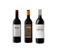 vino tinto Ribera del Duero Protos 3er Año, Protos 9 Meses y Pesquera Reserva pack de 3 botellas 75 cl