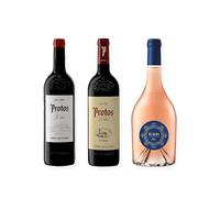 vino tinto Ribera del Duero Protos 3er Año, Protos Reserva 5º Año y Elalba de Emilio Moro pack de 3 botellas 75 cl