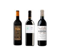 vino tinto Ribera del Duero Protos 9 Meses, Arzuaga Crianza Ecológico y Pesquera Reserva pack de 3 botellas 75 cl
