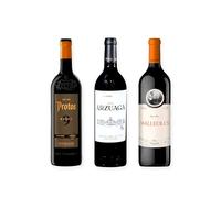 vino tinto Ribera del Duero Protos 9 Meses, Arzuaga Reserva y Malleolus pack de 3 botellas 75 cl
