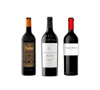 vino tinto Ribera del Duero Protos 9 Meses, Pago de los Capellanes Reserva y Carmelo Rodero Crianza pack de 3 botellas 75 cl