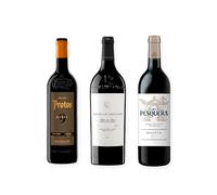 vino tinto Ribera del Duero Protos 9 Meses, Pago de los Capellanes Reserva y Pesquera Reserva pack de 3 botellas 75 cl