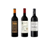 vino tinto Ribera del Duero Protos 9 Meses, Protos 27 y Arzuaga Crianza pack de 3 botellas 75 cl