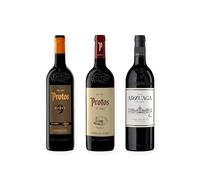 vino tinto Ribera del Duero Protos 9 Meses, Protos Reserva 5º Año y Arzuaga Crianza pack de 3 botellas 75 cl