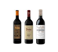vino tinto Ribera del Duero Protos 9 Meses, Protos Reserva 5º Año y Pesquera Reserva pack de 3 botellas 75 cl