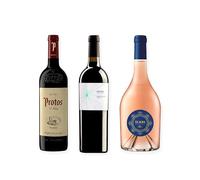 vino tinto Ribera del Duero Protos Reserva 5º Año, Arzuaga Crianza Ecológico y Elalba de Emilio Moro pack de 3 botellas 75 cl