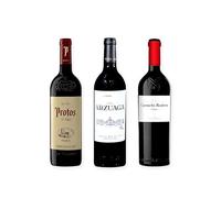 vino tinto Ribera del Duero Protos Reserva 5º Año, Arzuaga Reserva y Carmelo Rodero Crianza pack de 3 botellas 75 cl