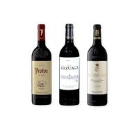 vino tinto Ribera del Duero Protos Reserva 5º Año, Arzuaga Reserva y Matarromera Crianza pack de 3 botellas 75 cl