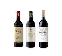 vino tinto Ribera del Duero Protos Reserva 5º Año, Matarromera Crianza y Pesquera Reserva pack de 3 botellas 75 cl