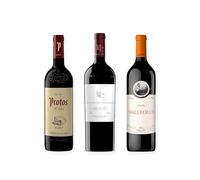 vino tinto Ribera del Duero Protos Reserva 5º Año, Pago de los Capellanes Crianza y Malleolus pack de 3 botellas 75 cl