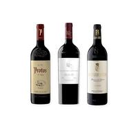 vino tinto Ribera del Duero Protos Reserva 5º Año, Pago de los Capellanes Crianza y Matarromera Crianza pack de 3 botellas 75 cl