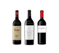 vino tinto Ribera del Duero Protos Reserva 5º Año, Pago de los Capellanes Reserva y Carmelo Rodero Crianza pack de 3 botellas 75 cl