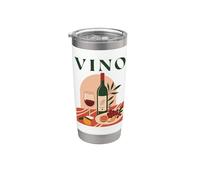 Vino Wine Lover Botella de vino Uvas Viñedo Vaso térmico de acero inoxidable de doble pared