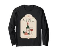 Vino Wine Lover Viñedo Uvas Vino Tinto Manga Larga