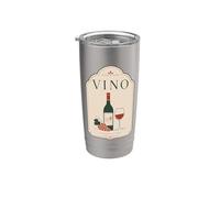 Vino Wine Lover Viñedo Uvas Vino Tinto Vaso térmico de acero inoxidable de doble pared
