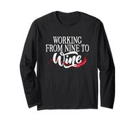 Vino Working from Nine To Wine Vino Tinto Blanco Cata Vino Manga Larga