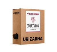 Vinoenbox - Vino Tinto Etiqueta Roja Bag in Box 5 Litros | Tempranillo intenso, goloso y toque de madera | Grifo antigoteo | Equivale a 7 bot.