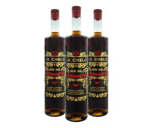 Vinos divertidos: La Chelo Vermut - Vermut rojo español - 15 % vol - Caja 3 o 6 botellas 750 ml - Especiado, balsámico y elegante (3 botellas)