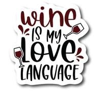 Vinos es mi lenguaje de amor Pegatinas de vinilo Adhesivos Accesorios Bebidas Pinot Merlot Cabernet Alcohol Boda Novia Novia despedida de soltera Regalo CS1211-2PK