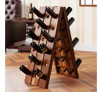 CASARIA Botellero de Madera de Acacia 36 Botellas 87x40x55cm Estantería para Vinos Rústica Plegable Vinoteca