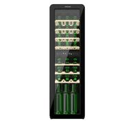 Vinoteca Retro Negra con Doble Zona de Temperatura y Tecnología NoFrost para 30 Botellas de Cecotec