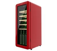 Vinoteca Retro Roja para 24 Botellas con Control de Temperatura y NoFrost de Cecotec