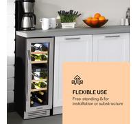 Vinovilla 17 Built-In Duo Nevera doble para vinos, 53 litros, 17 botellas, puerta de cristal y 3 colores Klarstein