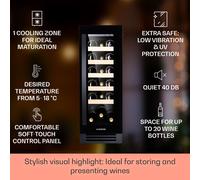 Vinovilla 20 Built-In Vinoteca 50 L/20 botellas Puerta de cristal Acero inoxidable