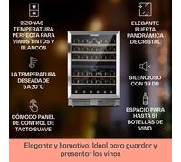 Vinovilla 50 Duo enfriador de vino de dos zonas 53l 17 bot. puerta de vidrio de 3 colores Klarstein
