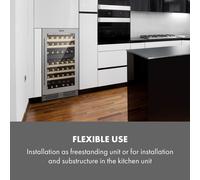 Vinovilla 79 Built-In Duo Vinoteca con 2 zonas 190 litros 79 botellas Puerta de triple cristal Klarstein