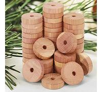 Vinsani Paquete de 45 anillos de madera de cedro 100% natural, interiores de automóviles y ambientadores de cocina, accesorios de almacenamiento sin productos químicos