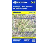 Vinschgau - Mals - Sesvenna / Val Venosta - Malles. Carta topografica in scala 1:25.000. Ediz. italiana, inglese, francese e tedesca: Tabacco Wanderkarte 1:25000: 044