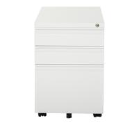Vinsetto Archivador de Oficina Cajonera Escritorio con Ruedas Mueble con Cerradura 2 Cajones para A4 Carta 39x48x60 cm Blanco Aosom España