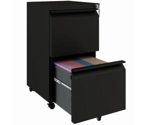Vinsetto archivador móvil 2 cajones metálico con Cerradura Negro | para Letter, A4 y Legal, cuerpo preensamblado