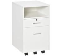 Vinsetto Archivador móvil con Cerradura, para A4, 39x40x65 cm, Blanco | Armario de almacenamiento, Mueble de archivo doméstico, oficina, dormitorio, sala de estar
