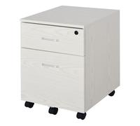 Vinsetto Archivador Móvil para Archivos A4 con Ruedas Gabinete de Archivos Suspendidos con 2 Cajones y Cerradura 40x45x55,6 cm Blanco