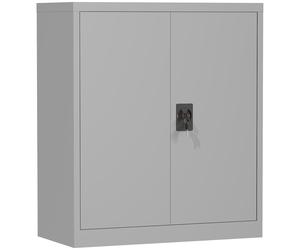 Vinsetto Armario Archivador Metálico con 2 Puertas Cerradura Estante Ajustable para Sala de Estar Estudio 80x40x92,5 cm Gris
