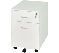 Vinsetto Cajonera de Oficina con Ruedas Mueble Archivador Cajonera Escritorio con 2 Cajones para Documentos en Tamaño A4 Cerradura y Llaves 40x49x58 cm Blanco
