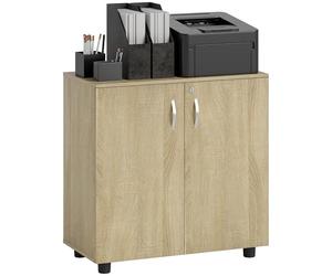 Vinsetto Armario para documentos con cerradura, armario de oficina con 2 puertas y 2 estantes, mueble multiusos de almacenamiento con asa de aleación de aluminio, para oficina en casa, 80 x 40 x 80 cm