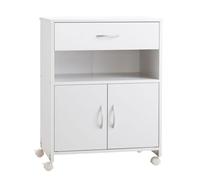 Vinsetto Armario para Impresora con Ruedas Cajón 2 Puertas Estante Salón Oficina Estudio 60x39x80 cm Blanco Espacioso Aosom España