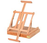 Vinsetto Caballete de Estudio Ajustable Plegable con Cajón Madera de Haya Natural 42x36x12,5 cm Aosom España