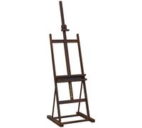 Vinsetto Caballete de madera altura ajustable 171-230 cm Caballete de Pintura con almacenamiento inclinación ajustable 80° máx Café Aosom España