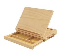 Vinsetto Caballete de Mesa Ajustable Caja de Caballete de Madera de Haya con Cajón de Almacenamiento Tablero de Dibujo y Bocetos Plegable para Adultos Principiantes Artistas 33,5x26x26 cm Natural