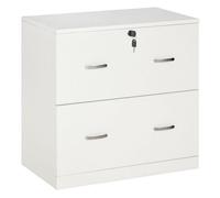 Vinsetto Archivador para Oficina con 2 Cajones para Documentos con Cerradura para Estudio Despacho 74x42x72 cm Blanco Aosom España
