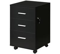 Vinsetto Cajonera de Escritorio con 3 Cajones Ruedas 40x40x61,5 cm Negro