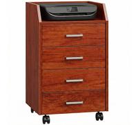 Vinsetto Cajonera de Escritorio con Ruedas, Cajonera de Oficina con 4 Cajones, Archivador Móvil para Estudio, Salón, para Debajo del Escritorio, 40x36x65 cm, Marrón