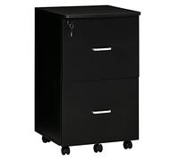 Vinsetto Cajonera de Oficina 2 Cajones 5 Ruedas 43x45x72 cm Negro