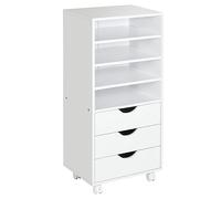 Vinsetto Cajonera de Oficina con 3 Cajones con Ruedas 38x40x86,8 cm Blanco