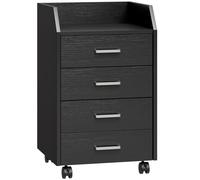 Vinsetto Cajonera de oficina con ruedas 4 cajones correderos en madera 40x36x65 cm blanco Aosom España